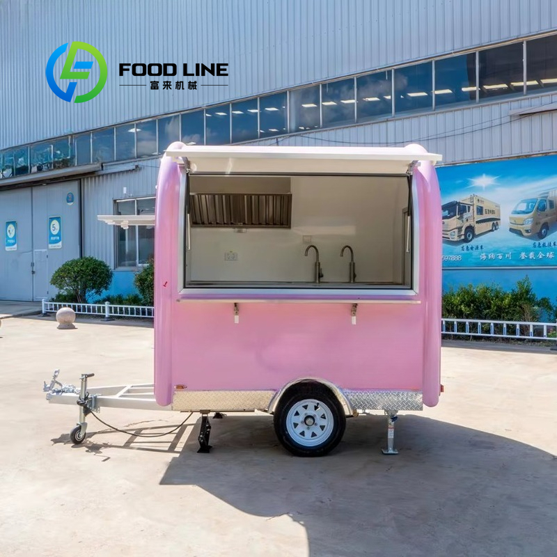 Street Food Snacks - Customized Vintage Pink Mini Food Trailer