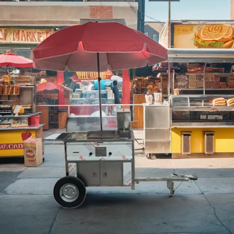 Compact Mobile Snack Food Cart - Street Food Snacks 评论和价格