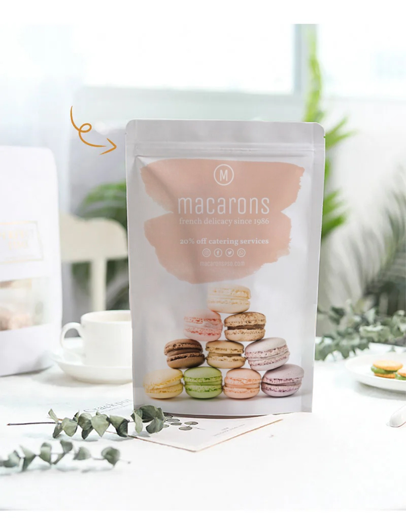 Kraft Paper Zipper Bags Standi - Food Snacks Logos 评论和价格