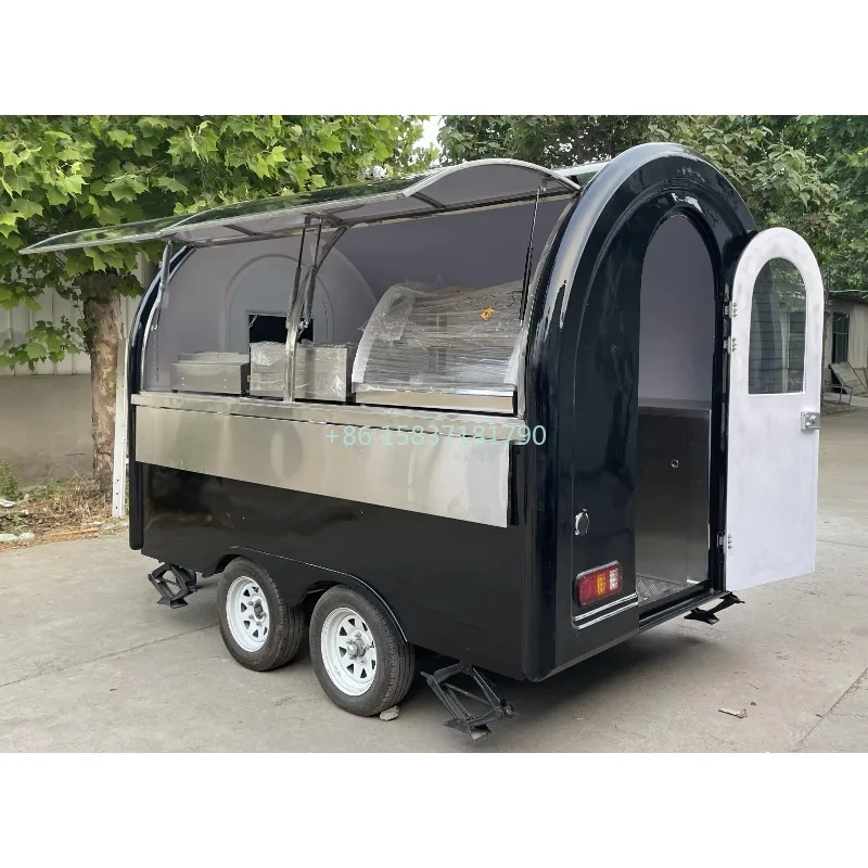 Small Food Truck Trailer Black - Street Food Snacks 评论和价格