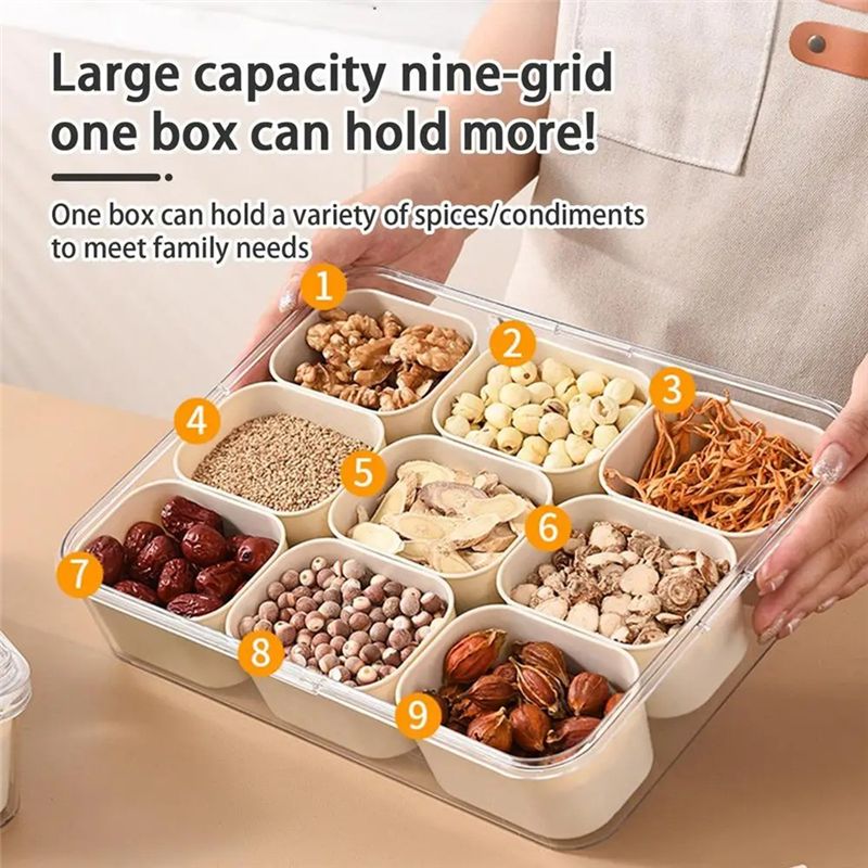 9 Compartments Divided Serving - Food Snacks Candy 评论和价格