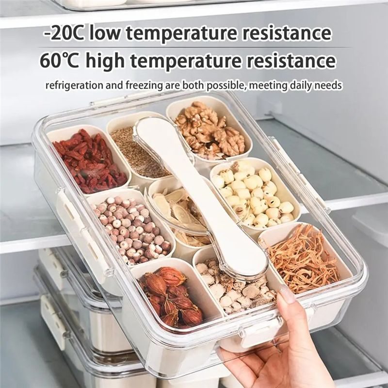 9 Compartments Divided Serving - Food Snacks Candy 评论和价格