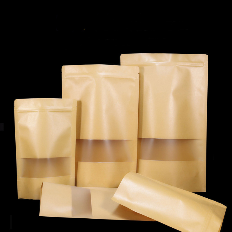 100PCS Brown Doypack Kraft Pac - Food Snacks Packets 评论和价格