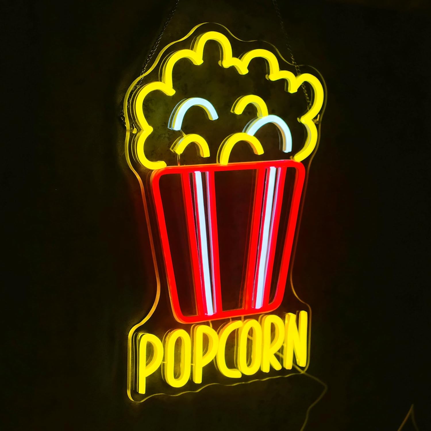 Popcorn Neon Sign Dimmable Foo - Snacks Food Video 评论和价格
