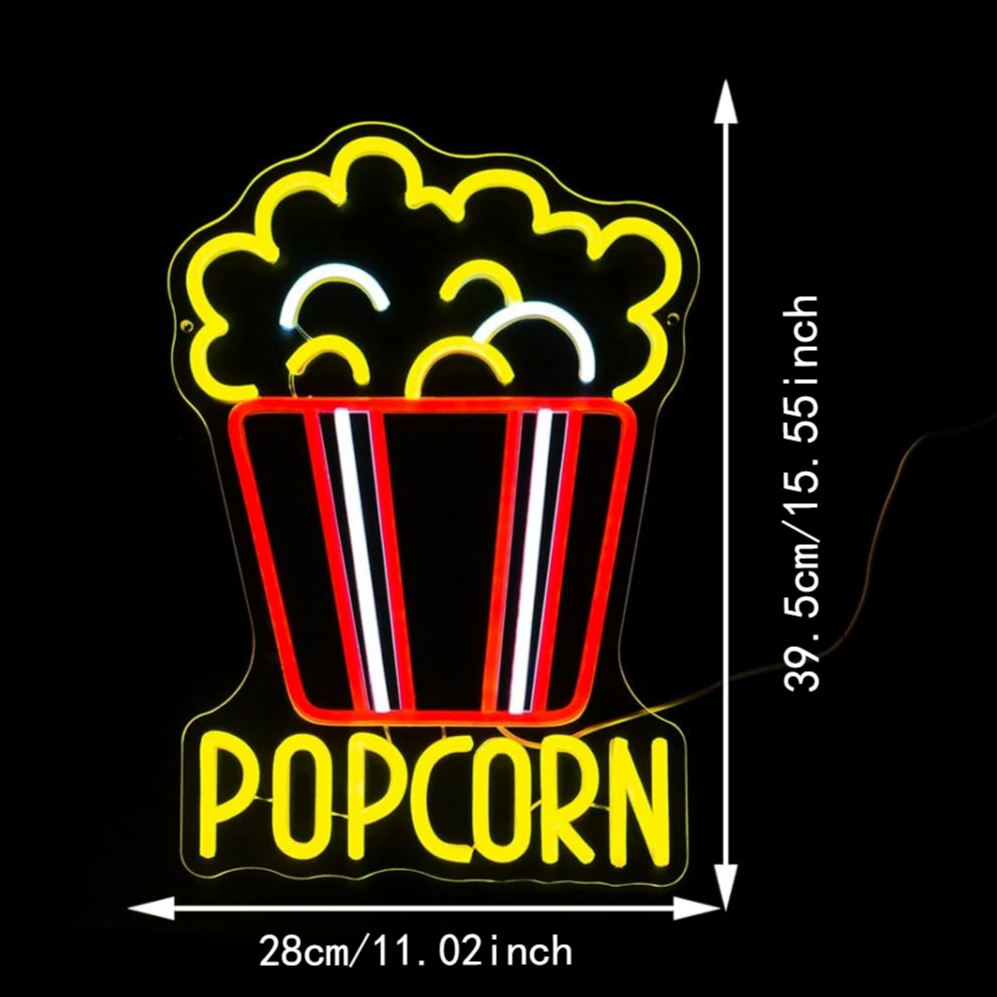 Popcorn Neon Sign Dimmable Foo - Snacks Food Video 评论和价格
