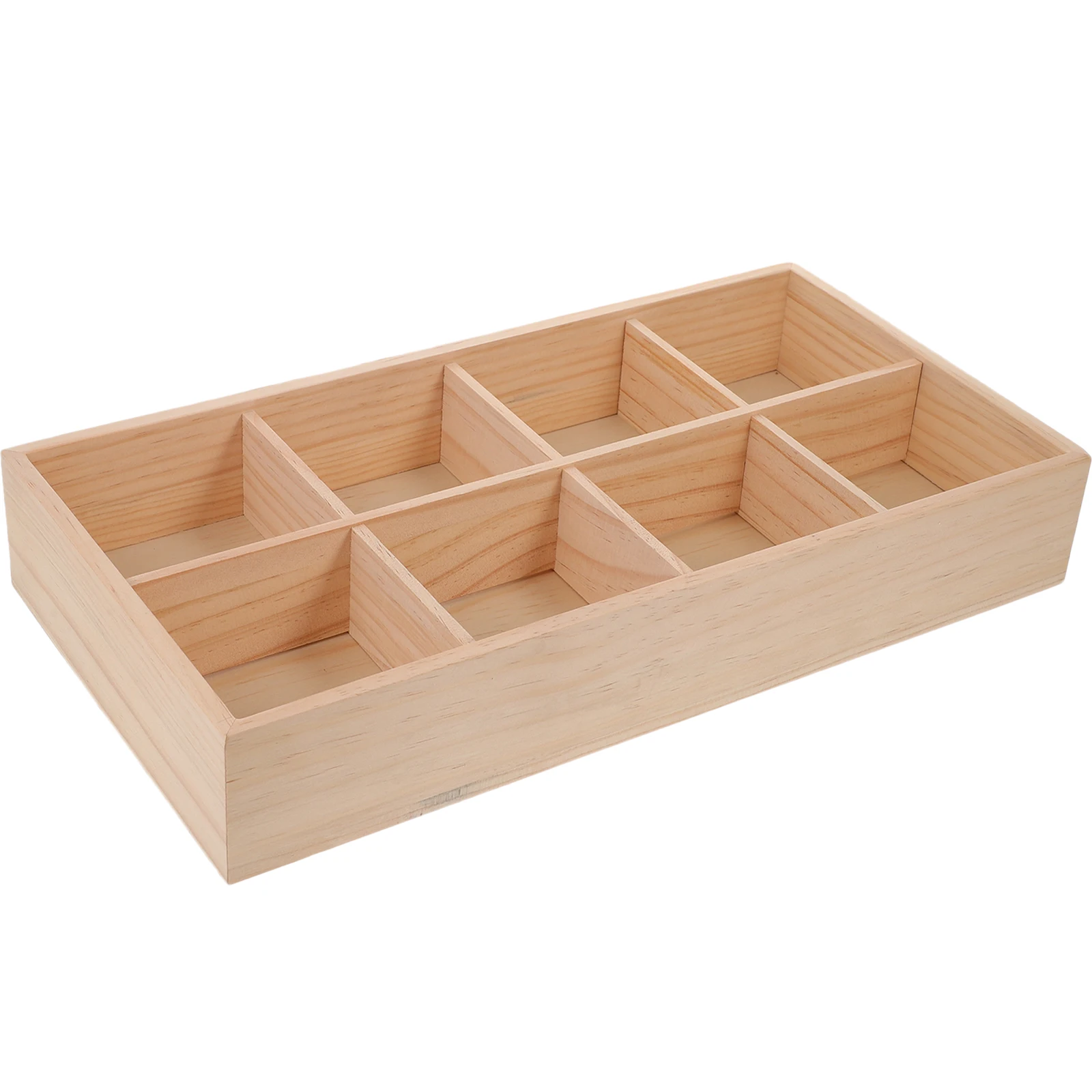 1pc Wooden Divided Storage Box - Food Snacks Packets 评论和价格