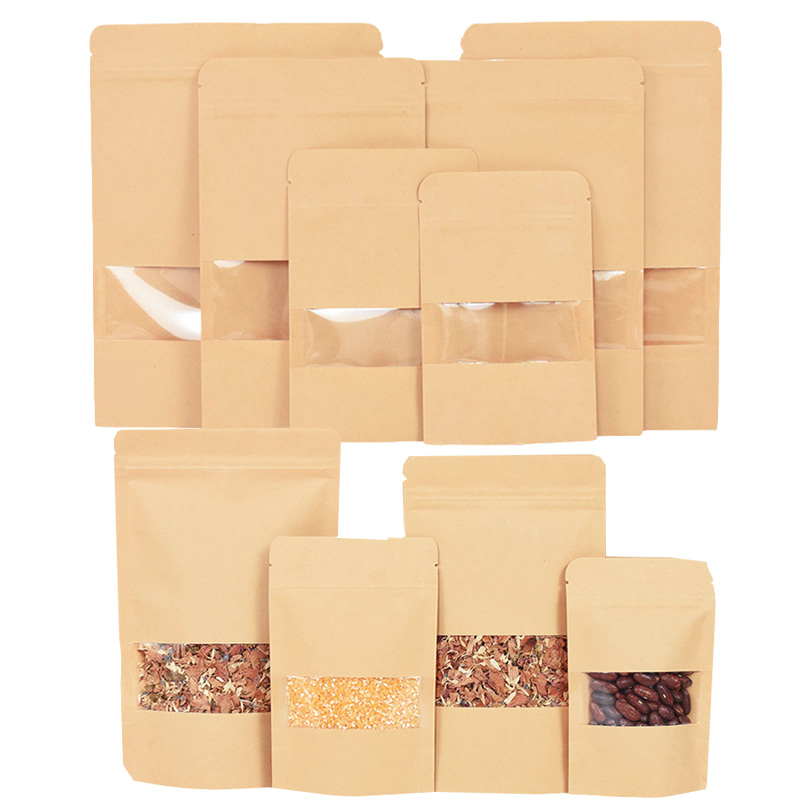 20/50pcs Kraft Paper Zip Lock  - Food Snacks Candy 评论和价格