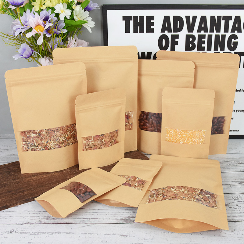 20/50pcs Kraft Paper Zip Lock  - Food Snacks Candy 评论和价格