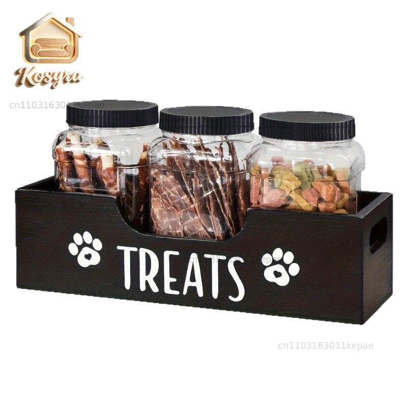 Wooden dog food container stor - Food Snacks Amazon 评论和价格