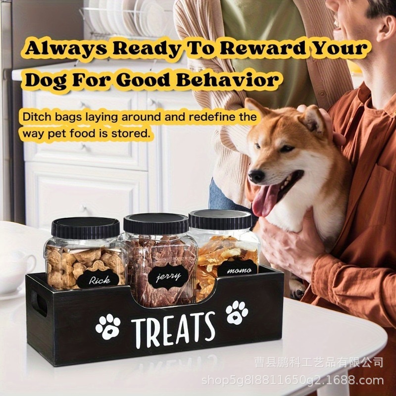 Wooden dog food container stor - Food Snacks Amazon 评论和价格