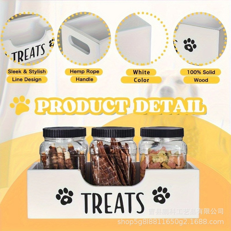 Wooden dog food container stor - Food Snacks Amazon 评论和价格