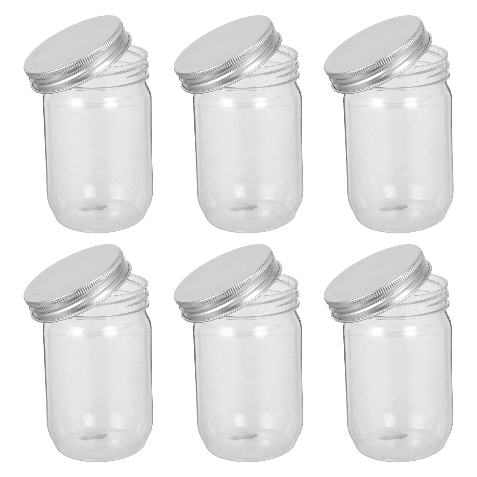 6Pcs Clear Plastic Mason Jars  - Food Snacks Candy 评论和价格