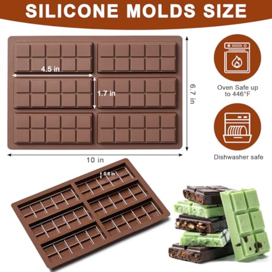 Chocolate Bar Mold Non-Stick C - Food Snacks Candy 评论和价格