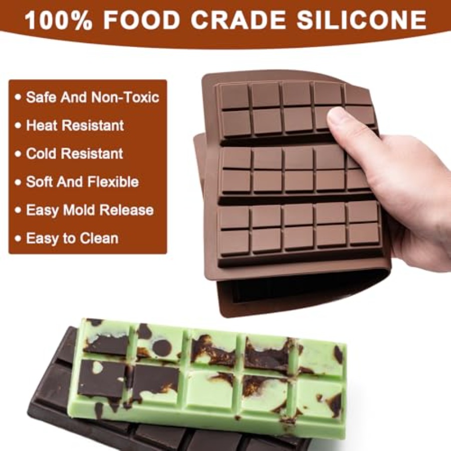 Chocolate Bar Mold Non-Stick C - Food Snacks Candy 评论和价格