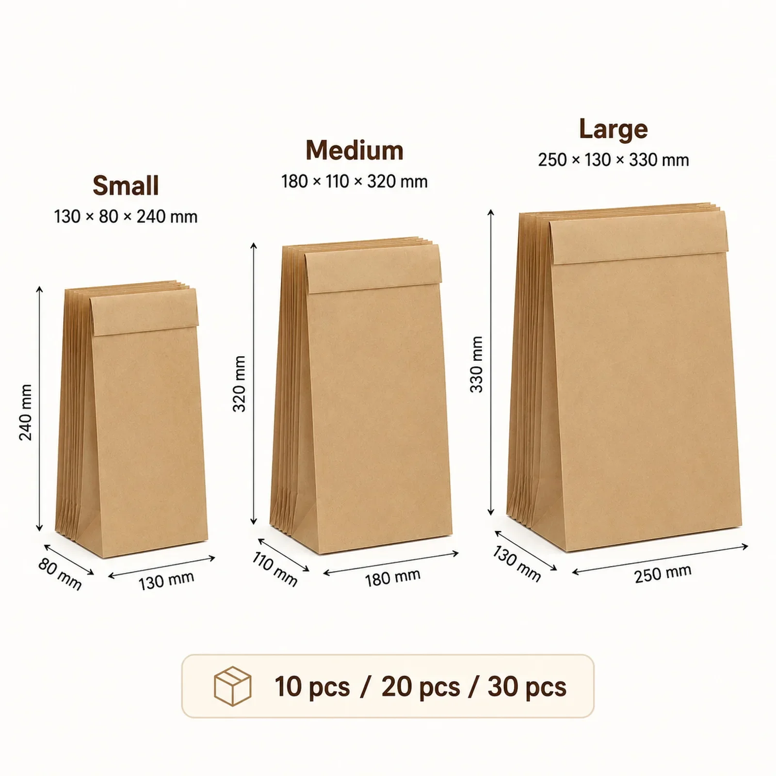 10-30Pcs Small Brown Kraft Pap - Food Snacks Candy 评论和价格