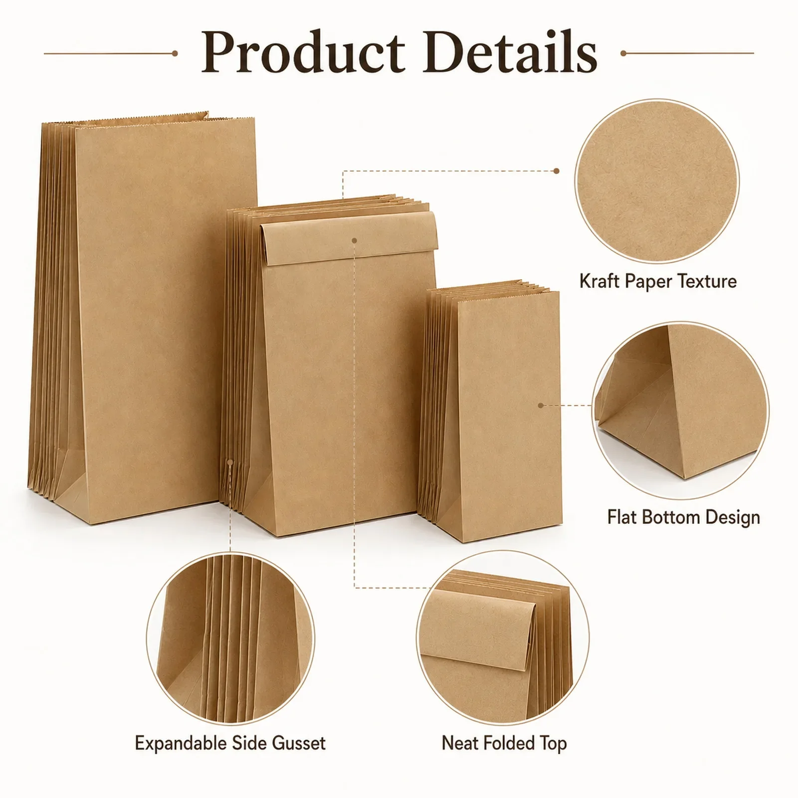 10-30Pcs Small Brown Kraft Pap - Food Snacks Candy 评论和价格