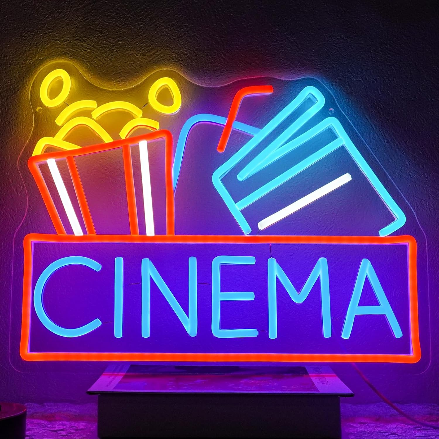Popcorn Neon Sign Dimmable Foo - Snacks Food Video 评论和价格