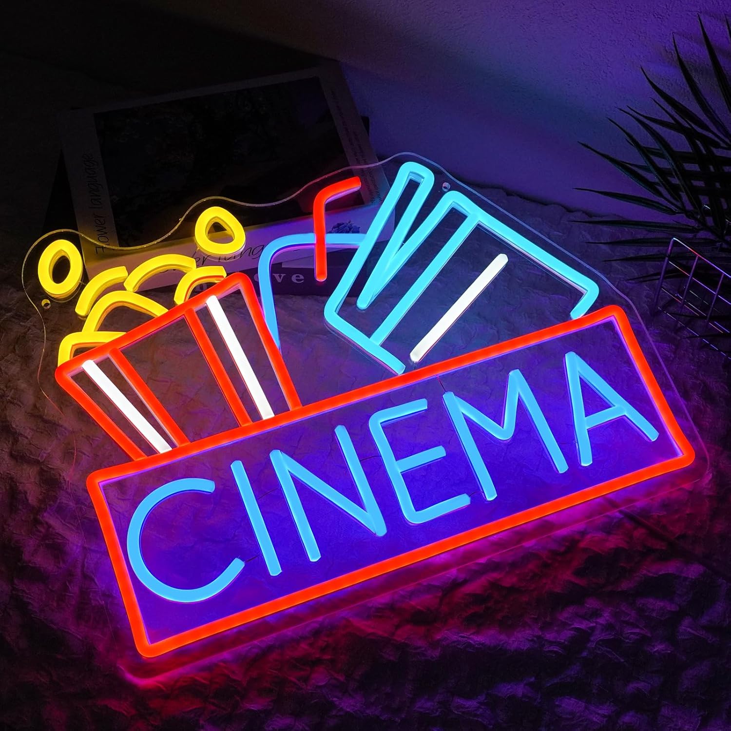Popcorn Neon Sign Dimmable Foo - Snacks Food Video 评论和价格