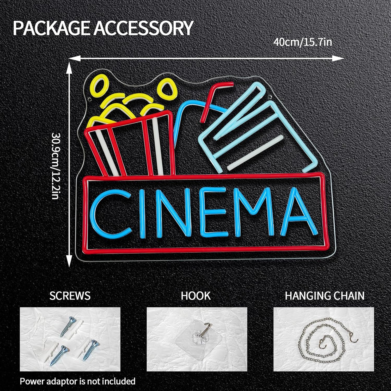 Popcorn Neon Sign Dimmable Foo - Snacks Food Video 评论和价格