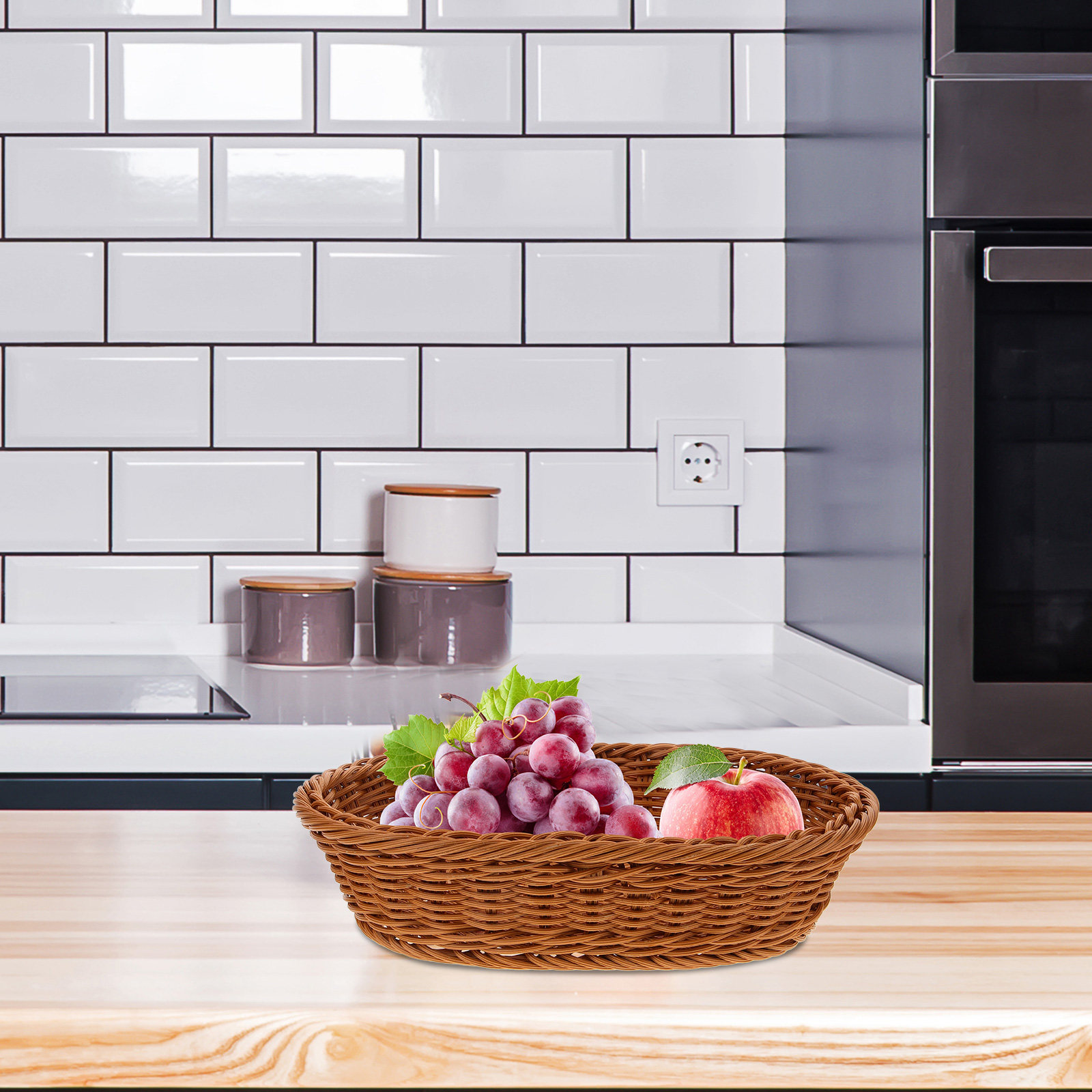PP Woven Fruit Basket Oval Rus - Food Snacks Candy 评论和价格