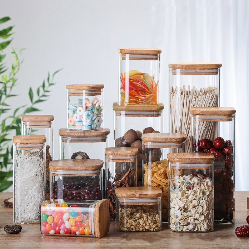Bamboo Glass Tins Transparent  - Food Snacks Candy 评论和价格